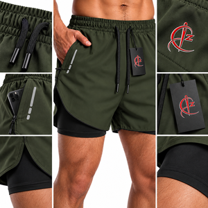 Shorts de sport pour hommes avec logo personnalisé, séchage rapide, respirant, élastique, pour la course à pied, avec poches latérales, shorts de sport pour la salle de sport - Product Image 5