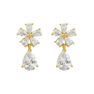 Boucles d'oreilles classiques unisexes en or massif 18 carats avec diamants naturels taille brillant rond, bijoux de luxe pour mariage et soirée - Product Image 4
