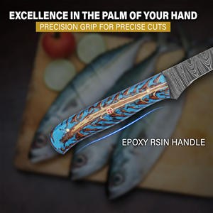 Hot Selling Handmade Damascus Steel Kitchen Fillet <b>Knife</b> Custom Chef <b>Knife</b> For Precision <b>Fish</b> Filleting Vegetable Cutting - Product Image 5