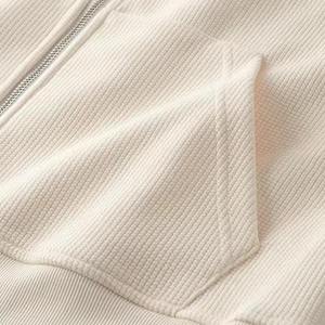 Sudadera con capucha para hombre de alta calidad, extragrande, gruesa, con cremallera, estilo vintage, efecto desgastado por el sol, con lavado ácido. - Product Image 4