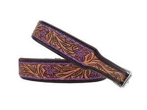 Handmade Western Leather <b>Dog</b> <b>Collar</b> Floral Pattern Buckle Closure Durable All Season Use | Classic Style - Product Image 2