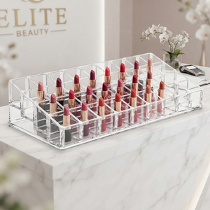 Modern Acrylic Lipstick Jewelry Organizer Eco-Friendly Cosmetic Storage Display Stand Clear <b>Makeup</b> Holder Beauty Shop Countertop - Product Image 1