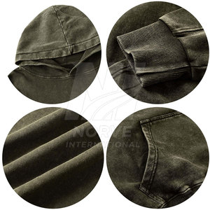 Sudaderas con capucha para hombre con diseño distintivo y lavado ácido, hechas de tela de mezcla de algodón para un estilo relajado, para el día a día, viajes y comodidad al aire libre. - Product Image 5