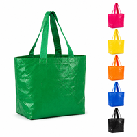 Sac fourre-tout promotionnel en plastique recyclé tissé PP laminé, imperméable, réutilisable, couleur et design personnalisables, best-seller