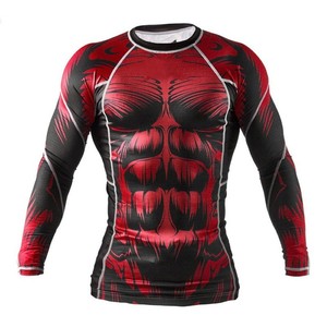 Maillot de compression personnalisé pour homme, protection UV UPF 50, séchage rapide, vêtements de sport pour MMA, grappling, surf et gym - Product Image 3