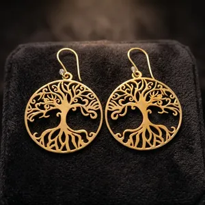 Boucles d'oreilles pendantes en laiton en gros – Designs ethniques, bohèmes et contemporains - Product Image 4