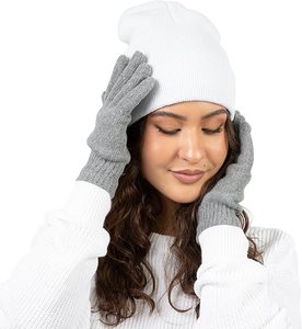 Gorro de lana 100% de alta calidad, unisex, blanco, cómodo y cálido. - Product Image 1