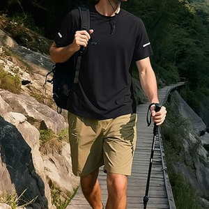 T-shirts de sport pour hommes, coupe ajustée, protection solaire, manches courtes, UPF 50+, pour la gym, la course, la natation, anti-UV, légers - Product Image 2