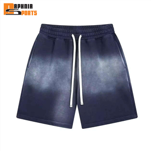 Pantalones Cortos de Algodón Grueso Unisex de Diseño Urbano, con Logotipo Personalizado, Estilo Vintage, Lavado, Efecto Desgastado por el Sol - Product Image 4