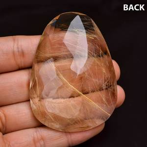 Best Selling Rutilated Quartz Golden Rutile Faceted Tear Shape Gemstone (47x65x16 MM) - Product Image 5