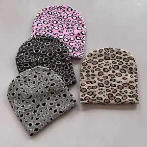 Custom Leopard Print Beanie Hat Unisex Adult <b>Winter</b> <b>Cap</b> 56-58CM Casual Style Acrylic Material - Product Image 1