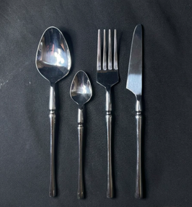 Silver Stainless Steel Flatware <b>Set</b> Durable Mirror Polished Cutlery <b>Dinnerware</b> <b>for</b> Wedding Restaurant Tabletop Rental Cutlery - Product Image 4