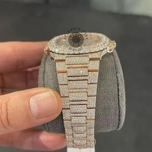 Splendid Gift Jewelry Luxury Diamond <b>Watch</b> <b>Case</b> 42mm Sapphire Crystal Analog ETA Quartz Movement Men's Band 15mm 10m Water - Product Image 3