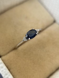 Anillo minimalista de zafiro azul real, anillo de compromiso, aniversario, promesa, para mujer, joyería. - Product Image 2