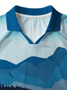 Men's Mountain Bike Print Polo Shirt Short Sleeve Moisture Wicking <b>Polyester</b> All Seasons Regular Fit Sublimated Design - Product Image 5