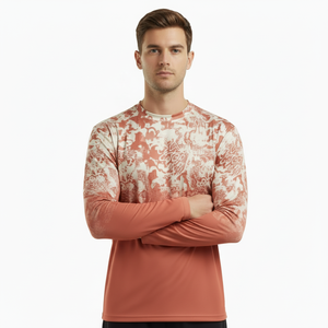 Camiseta de pesca para hombre, protección solar, manga larga, ciclismo, senderismo, rendimiento al aire libre - Product Image 1
