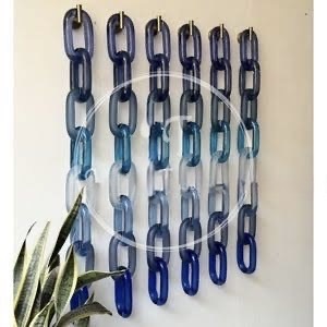 ILAHI's Modern Art Deco Eco-Friendly Acrylic Curve Vertical Pattern Chain Wall Accents Handmade Hanging Architecture Diwali - Product Image 2