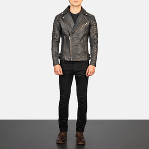 Chaquetas de cuero para hombre con cremallera completa, de material sólido, precio mayorista, nuevas, elegantes, resistentes y transpirables, a la venta. - Product Image 5