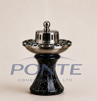 Brûleur d'encens en acier inoxydable de qualité supérieure avec système de gestion de la chaleur intégré, design moderne, motif marbre de luxe, collection Printemps