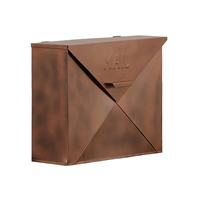 Boîte aux lettres vintage en métal bronze, forme enveloppe, gaufrée, à fixer au mur, pour extérieur, décoration murale pour maison et jardin