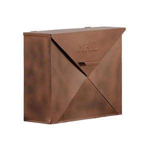 Vintage Bronze Metal Mailbox Envelope Shape Embossed Mail <b>Wall</b> Mount Outdoor Letter <b>Box</b> Home Garden Exterior <b>Wall</b> Decoration - Product Image 1