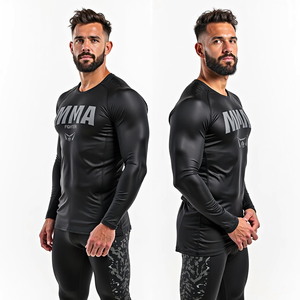 Rashguard personnalisé MMA, design personnalisé, coupe compressive, manches courtes, kimono de Jiu Jitsu, rashguard pour les séances de grappling - Product Image 5