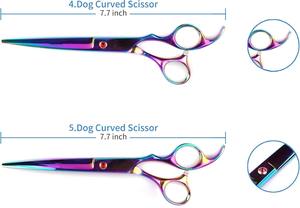 Juego de Tijeras Profesionales para Peluquería Canina de 8 Pulgadas, Acero Inoxidable Japonés 440C, Borde Semi-Convexo, 28 Dientes, Tensión Ajustable - Product Image 3