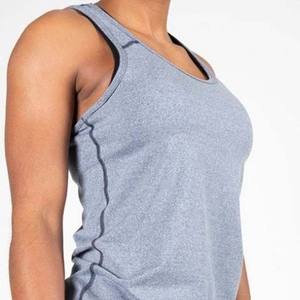 Women Scoop Neck Tank <b>Top</b> Light Blue Knitted Breathable Casual Style - Product Image 2
