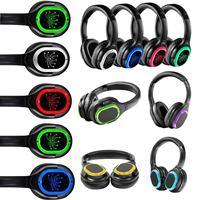 Casque sans fil UHF 3 canaux RF998B en gros avec logo personnalisé et LED pour soirées Silent Disco et églises