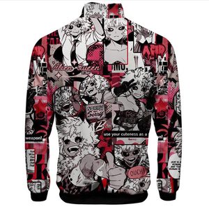 Blouson Bomber Homme Imprimé Personnage Anime Col Montant Zippé Décontracté Polaire Polyester Coupe Droite pour l'Automne - Product Image 6