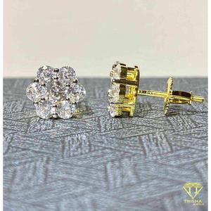 Pendientes de Diamantes de Moissanita Florales al por Mayor, Colección de Joyería Premium de Plata de Ley 925 para Mujer - Product Image 3