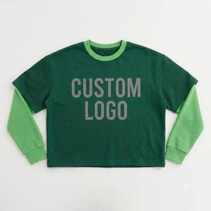 Camiseta de Manga Larga para Hombre, Azul Claro Marino, Cuello Redondo en Contraste, Estilo Casual, Tejido de Punto, Ecológica, con Logotipo Personalizado Estampado en la Parte Delantera - Product Image 4