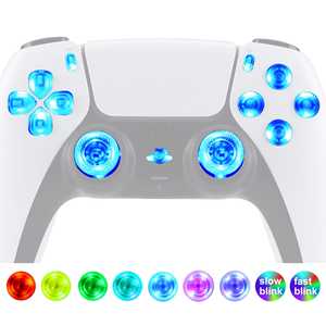 Kit de modification personnalisé EXtremeRate, boutons transparents, 7 couleurs, 9 modes, kit LED DTF V3 pour manette PS5 BDM-030/040/050/060 - Product Image 1