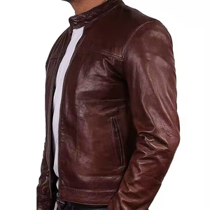Men's Best Design PU Leather Autumn Winter Street Wear Coated Windproof Custom Size Front Logo Jacket - Product Image 3