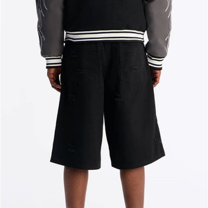 Shorts en jean mi-douceur 100 % coton respirant tricoté uni de haute qualité pour homme, style streetwear personnalisé été 2026 - Product Image 2