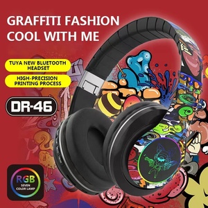 Audífonos Inalámbricos Shuoyin 2023 DR46 <span class=keywords><strong>Aliexpress</strong></span> Cool Graffiti Chimp con 3 Patrones LED RGB - Product Image 2