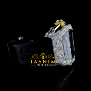 Working VVS Moissanite Diamond <b>Watch</b> Iced Out Hip Hop Cuban Link Style Sport Fashion Square <b>Case</b> for Him Men's Wrist <b>Watch</b> Gift - Product Image 2