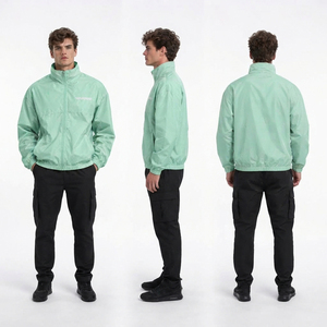 OEM Custom Embroidered Logo Men's Stand Collar Windbreaker <b>Jacket</b> Lightweight Nylon <b>Jackets</b> Men Waterproof <b>Racer</b> <b>Jackets</b> - Product Image 5
