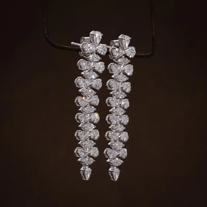 Pendientes Largos de Lujo con Diamantes Cultivados en Laboratorio, Diseño en Cascada, 4.49CT de Peso Total, Joyería Fina para Mujer - Product Image 3