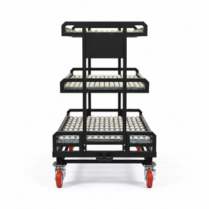 Carrito Industrial de Acero de 3 Niveles con Ruedas de Bolas, Carro Multicapa Móvil - Product Image 2