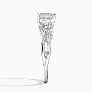 Bague SOJ 028 en argent 925 plaqué rhodium, coupe Asscher, trois pierres en moissanite, bague de fiançailles, 2 carats, couleur D, VVS1, certifiée GRA - Product Image 3