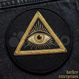 Parche Triangular Bordado a Mano con Hilo de Oro, Estrella de David, Insignia Masónica Personalizada, Tela Azul - Product Image 3