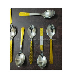 ชุดช้อนส้อมโลหะสแตนเลสสีทองสำหรับโอกาสต่างๆทำด้วยมือ - Product Image 4