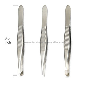 Pinzas para cejas de alta calidad, Punta inclinada de acero inoxidable - Product Image 3