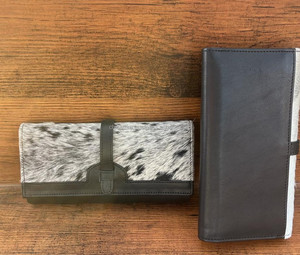 Nuevas carteras de piel de vaca auténtica hechas a mano para mujer, cartera delgada, triple, superventas, carteras de mano occidentales de cuero - Product Image 3