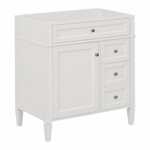 Modern 30-Inch Bathroom Vanity <b>Storage</b> Cabinet with <b>2</b> <b>Drawers</b> Tip <b>Drawer</b> Excluded Sink Not Included Contemporary Style - Product Image 3