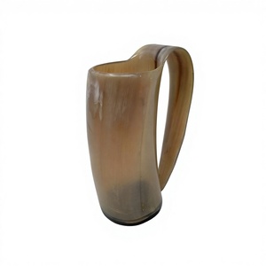 Tazas de Cuerno de Vaca para Beber, Doble Pared con Aislamiento al Vacío, 450 ml, Ecológicas, Reciclables, Vintage, Ligeras, con Tapa de Bambú, para Cerveza, Regalo de Cumpleaños - Product Image 6