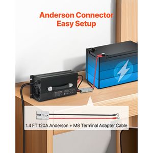 Caricabatterie al Litio 12V 60A 14.6V AC DC LiFePO4 con Ricarica Intelligente per Connettore Anderson, Indicatore LED, Attivazione 0V, 5A PC 36V - Product Image 6