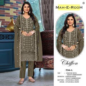 Robe pakistanaise en mousseline épaisse avec broderie de sequins et travail Khatli, tenue de soirée de créateur pour mariage et événements festifs - Product Image 6