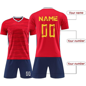 Maillots de football pour hommes, couleur unie, avec cordon de serrage, respirants et à séchage rapide, 100 % polyester, survêtement de football vintage personnalisé - Product Image 1